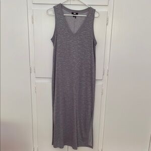 Gray Sleeveless Paige Maxi Dress with slit on both sides
